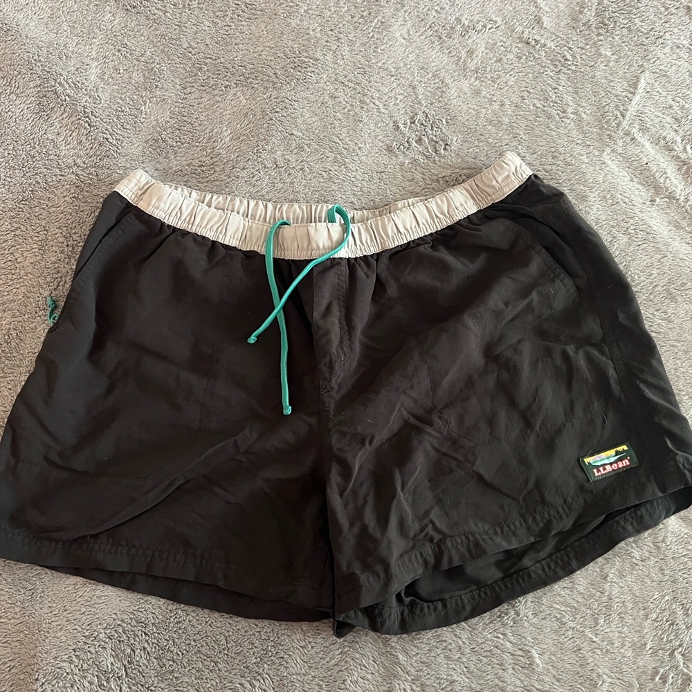 L.L. Bean Women's Black and Gray Athletic Shorts